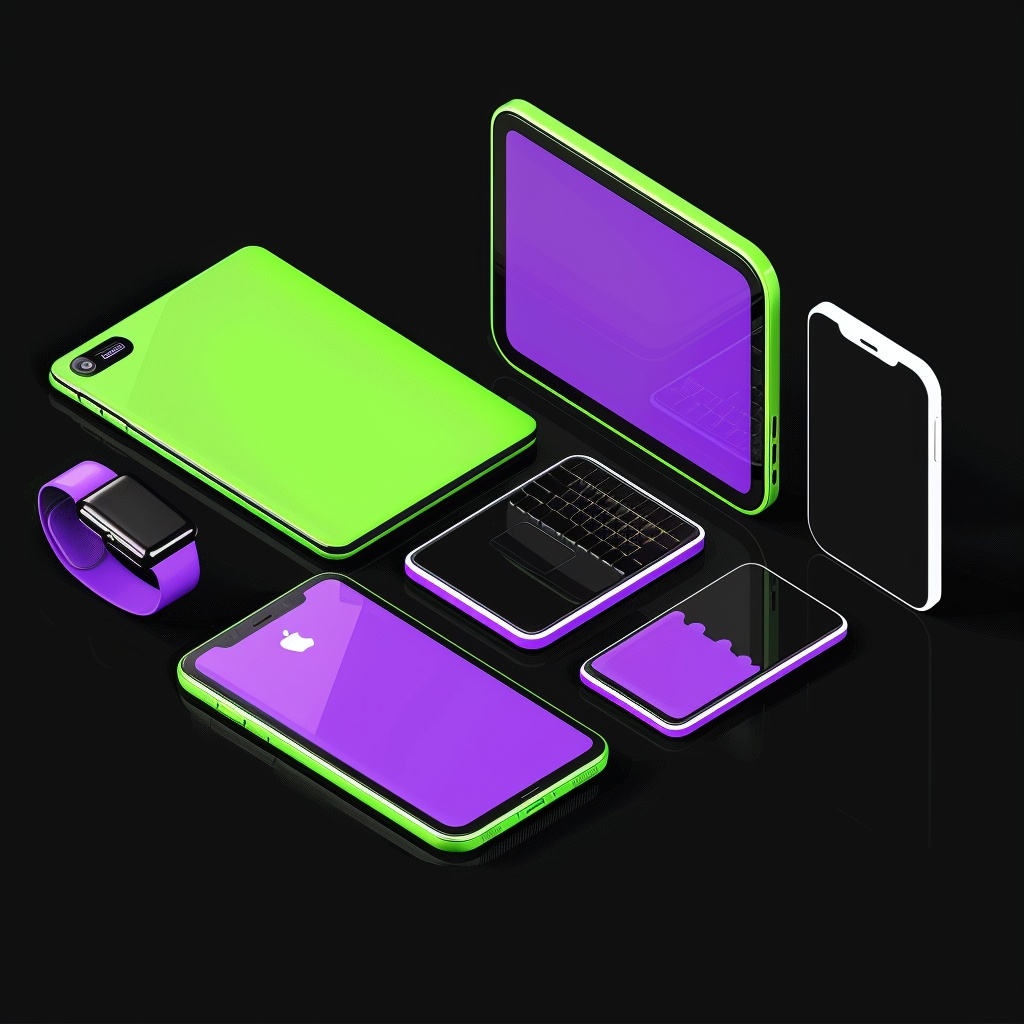 Image showcasing an assortment of eSIM compatible devices, including smartphones, tablets, and smartwatches