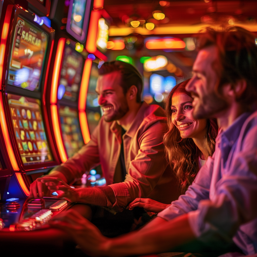 A group of friends enjoying a casino in Las Vegas