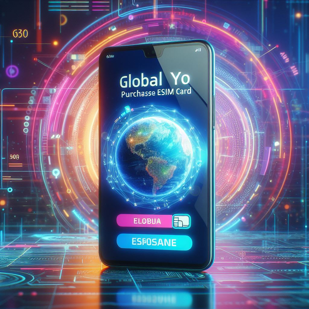 Smartphone displaying the website of a Global Yo for purchasing eSIM cards